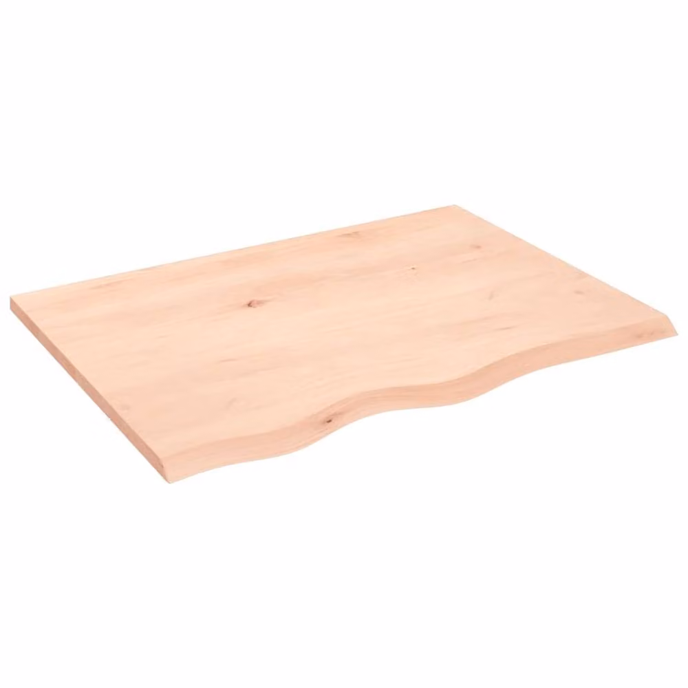 Berkfield Home Wall Shelf, Untreated Solid Oak in Light Brown, W: 80 cm, H: 60 cm, D: 2 cm