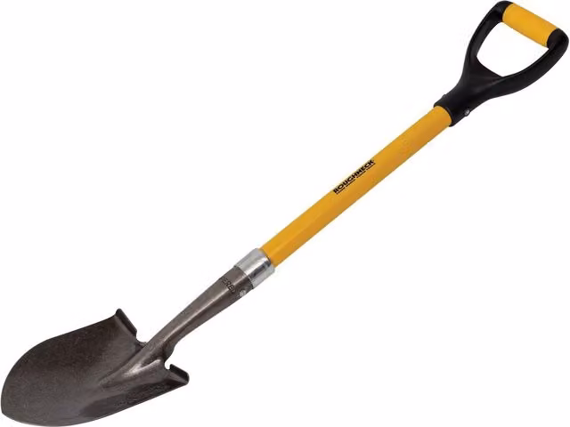 Roughneck Mini Round Point Shovel with Steel Head and Fibreglass Handle in Multicolour