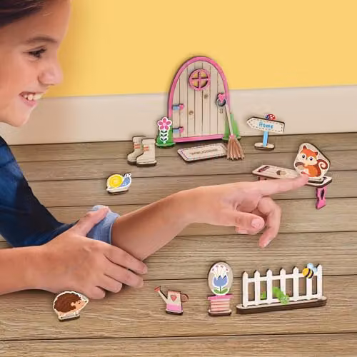 SES Creative 14038 Fairy Door Nature Inspired Wood Creative Craft Kit for Kids in Brown and Multicolour – 2