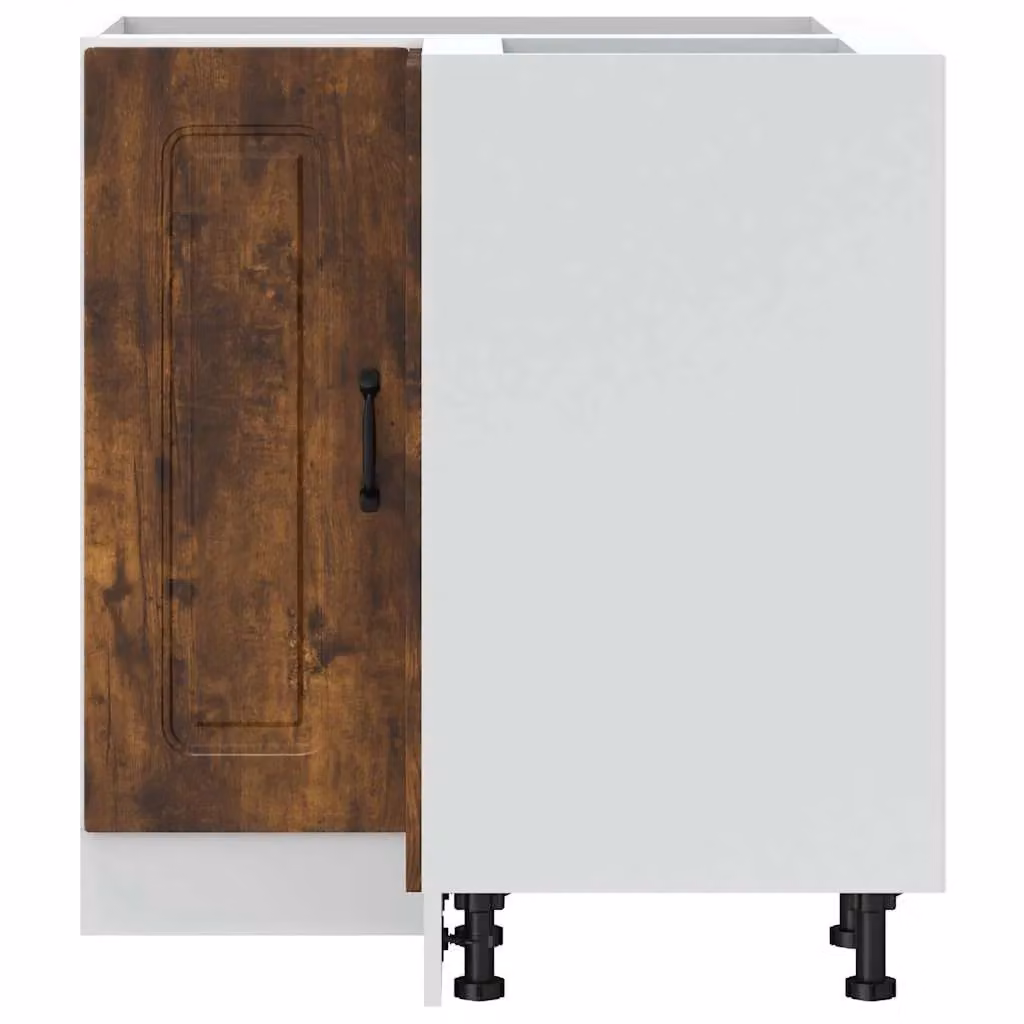 Berkfield Home Kalmar Kitchen Corner Base Cabinet in Smoked Oak Brown Engineered Wood – 2