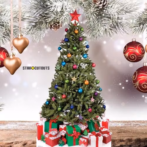 Star Cutouts Ltd SC57 Large Christmas Tree Cardboard Cutout, Multicolour, Height: 178 cm – 1