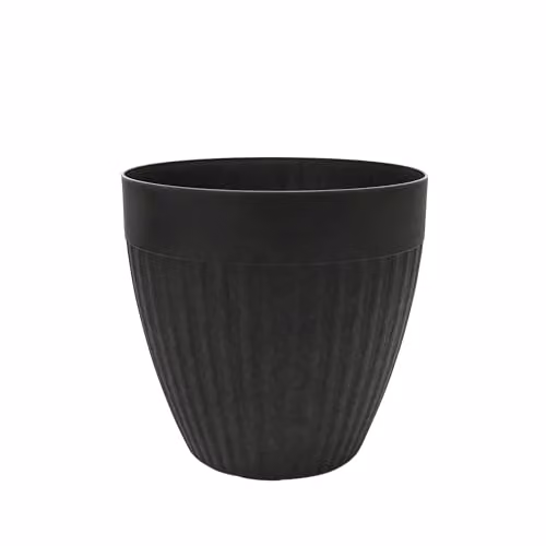 Nicoman Round Fluted Planter Pot in Charcoal Grey, W: 36.5 cm, H: 35.5 cm – 2