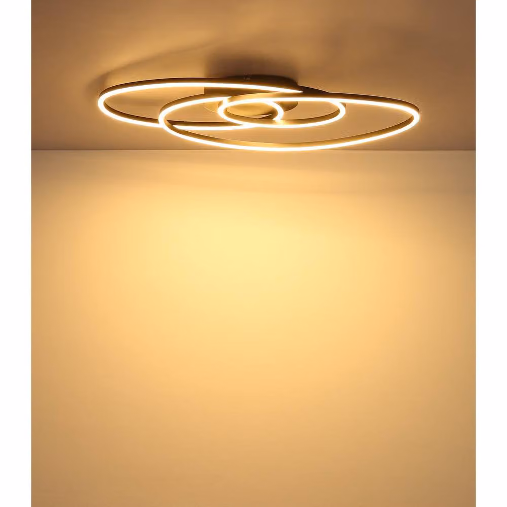 Netlighting Spira Semi Flush Ceiling Light in Matt Black with Warm White LED 3000K – 2