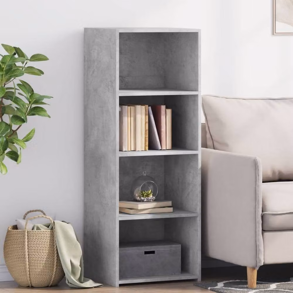 Berkfield Home Highboard in Concrete Grey, W/D/H: 45 x 41 x 124 cm – 2