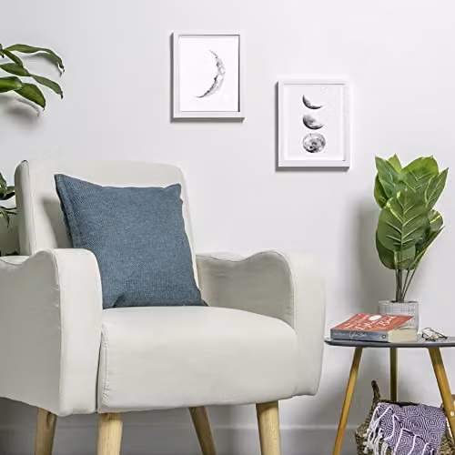 Nicola Spring Pack of 2 Rectangular Photo Frames in White with Grey Mounts – 2