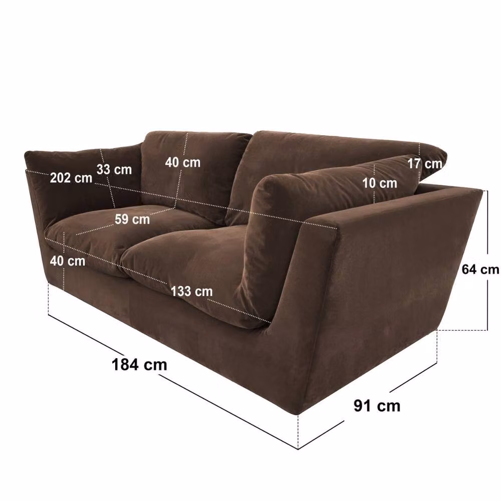 Solace+Co Orson 3 Seater Velvet Sofa in Brown – 4