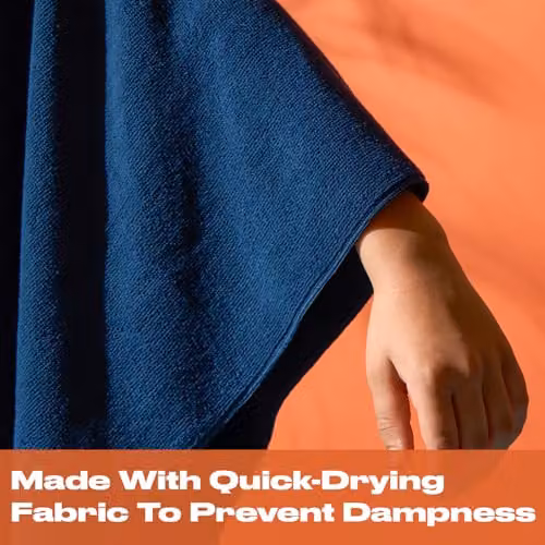 OHS Childrens Quick Drying Absorbent Hooded Poncho Towel in Navy Blue – 6