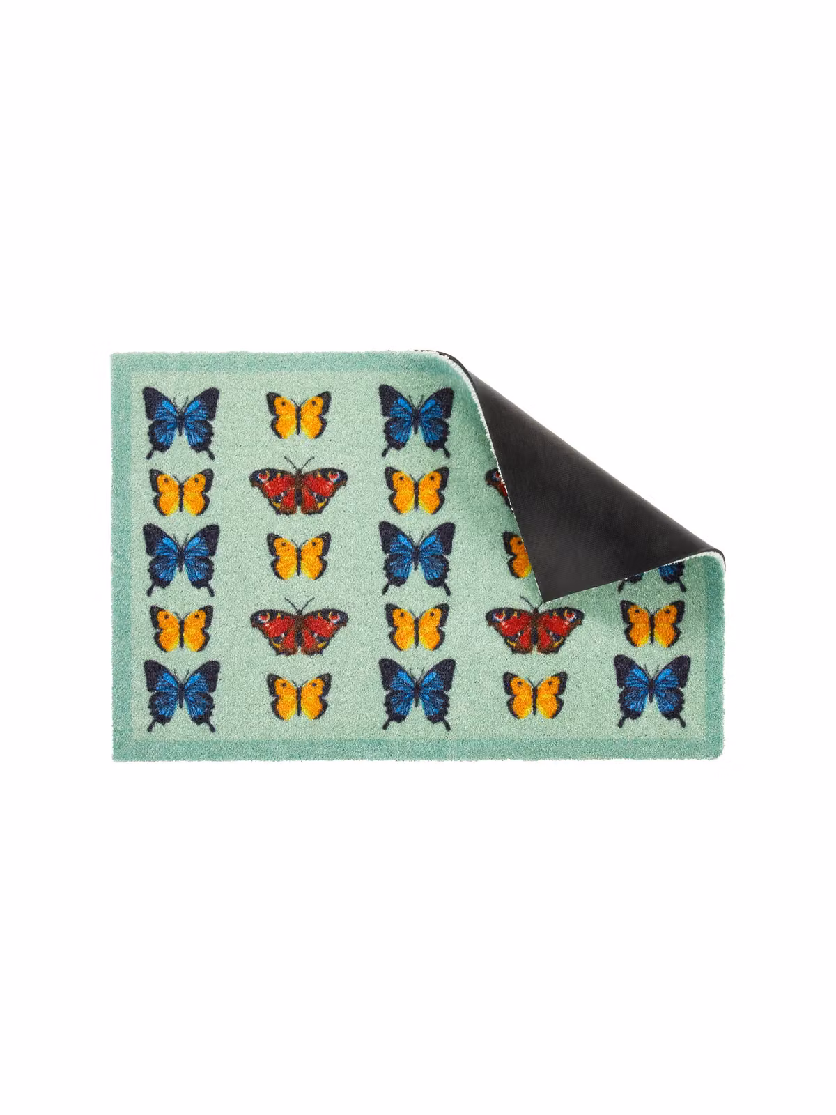 Artsy Mats Butterfly Pattern Washable Non-Slip Indoor Doormat, Light Green, W: 60 cm, D: 40 cm – 3