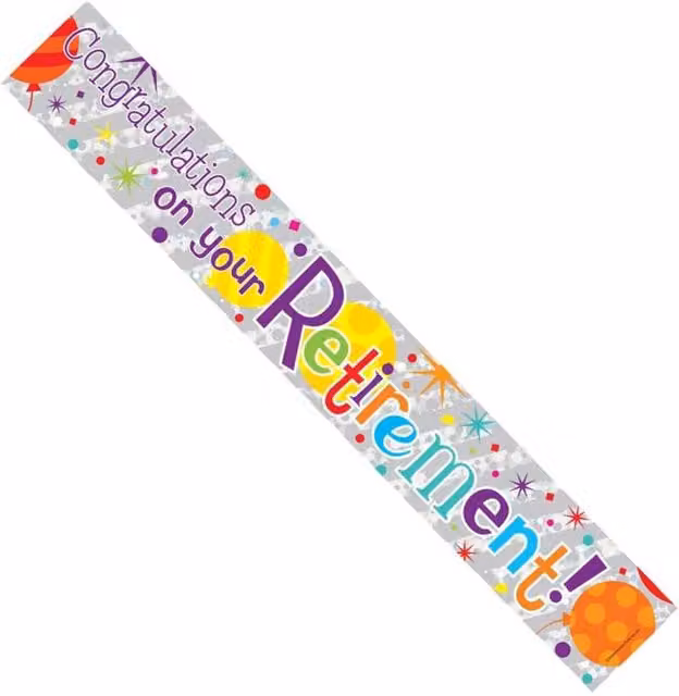 KDMD Congratulations on Your Retirement Banner Pack of 20 in Grey and Multicolour