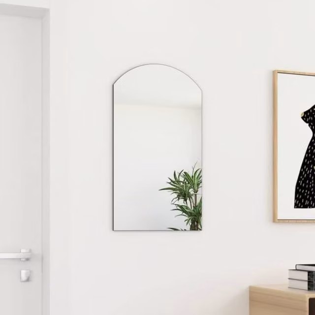 Berkfield Home Minimalist Rectangular Glass Wall Mirror in White, W: 70 cm, H: 40 cm