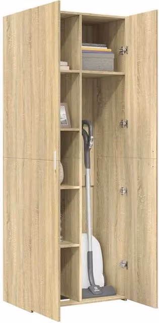 Berkfield Home Sonoma Oak Highboard in Light Oak, W: 70 cm, D: 42.5 cm, H: 185 cm