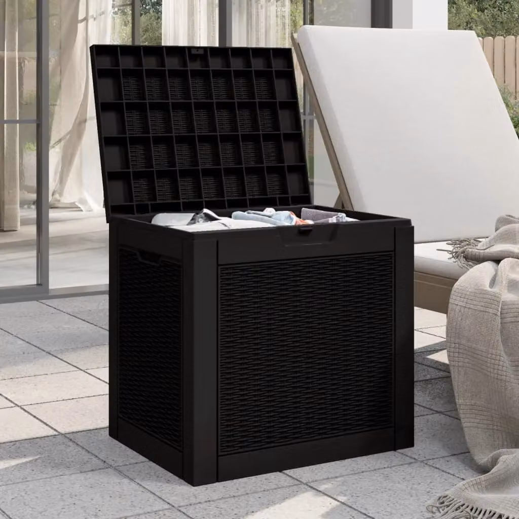 Berkfield Home Garden Storage Box in Black Plastic, W/D/H: 55.5 x 43 x 53 cm – 3