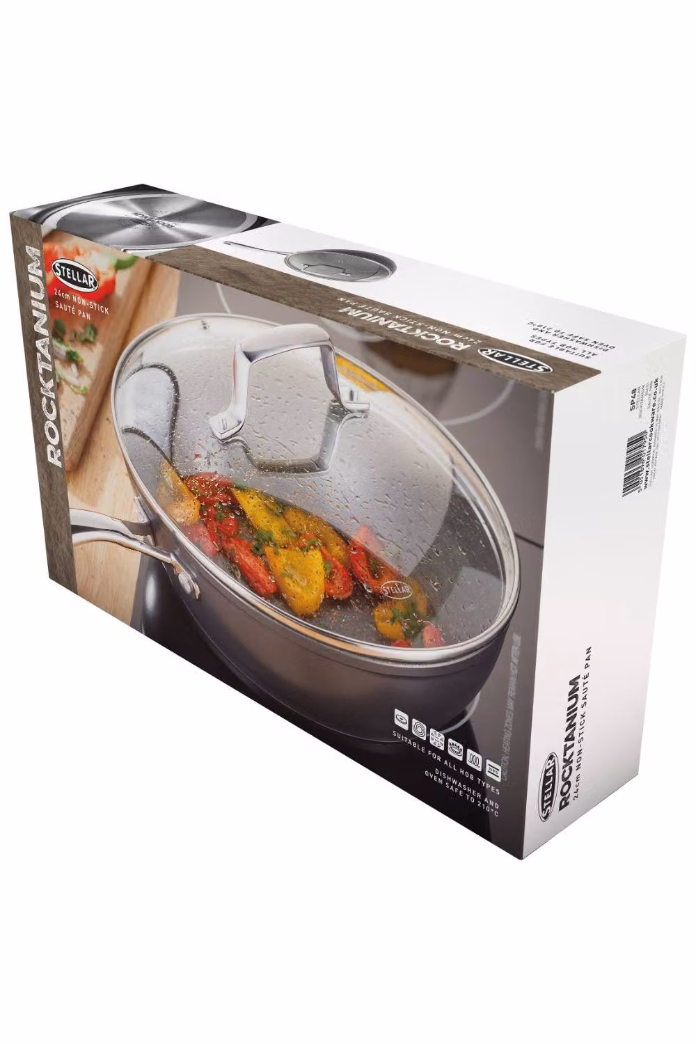 Stellar Rocktanium Non-Stick Saute Pan in Metallic Silver, 24cm – 4