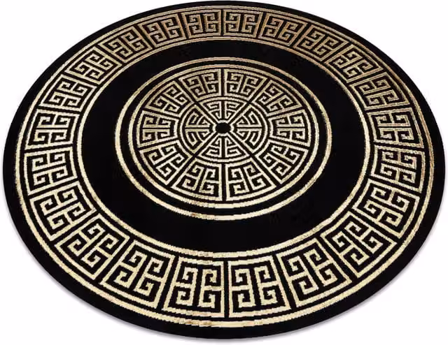 RugsX Allure Round Geometric Rug in Black, Diameter: 200 cm – 1