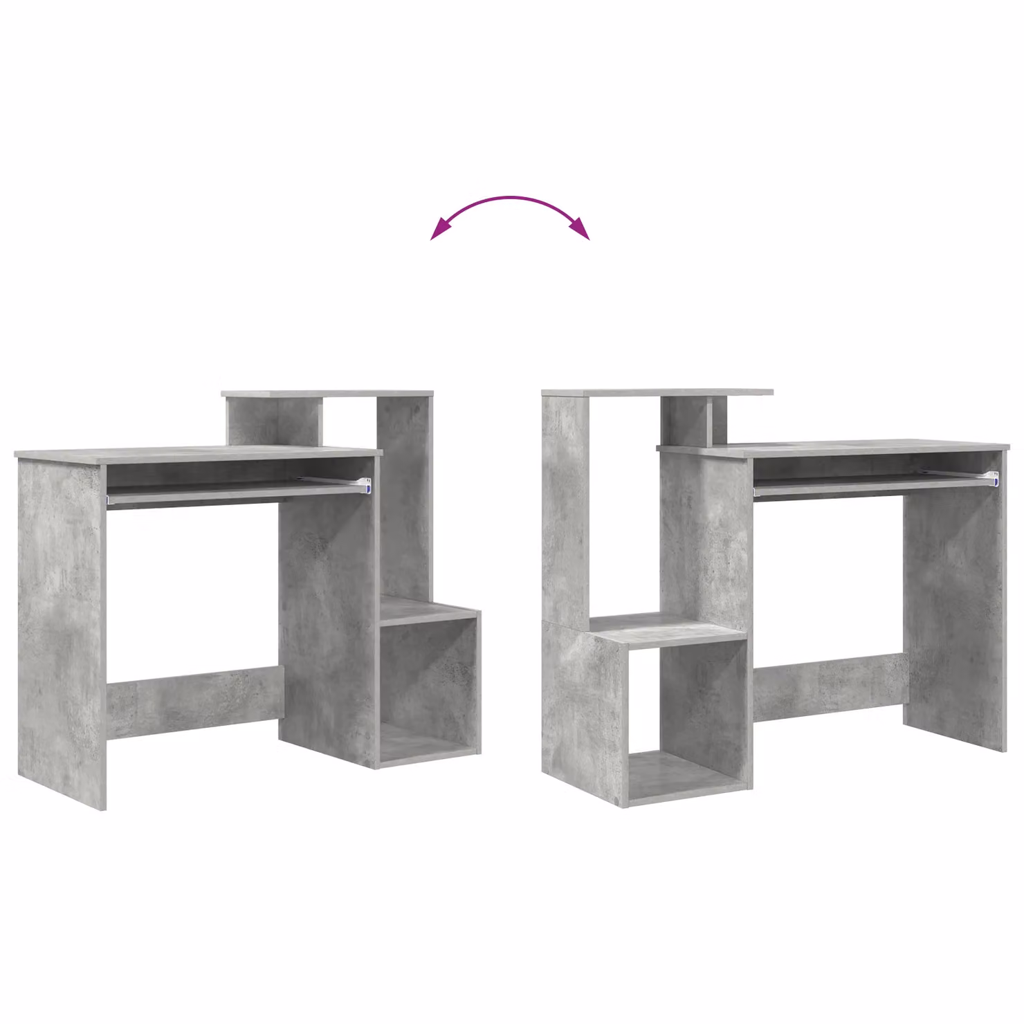 Berkfield Home Industrial Grey Concrete Effect Computer Desk – 5