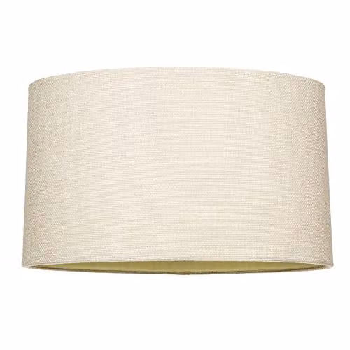 Happy Homewares Modern Oval Fabric Lampshade in Beige and White, Width: 30 cm