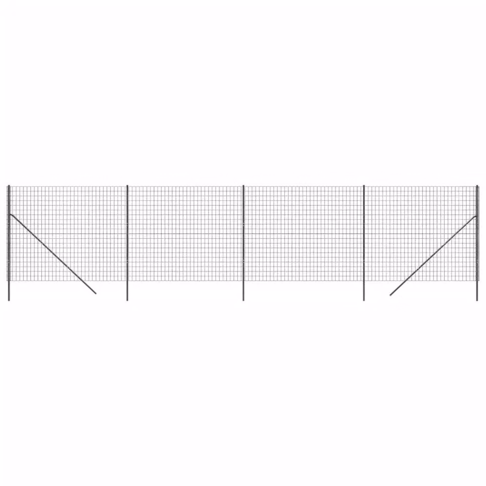 Berkfield Home Durable PVC-Coated Galvanised Steel Wire Mesh Fence in Anthracite and Black, W/H: 10 x 1.4 m – 2