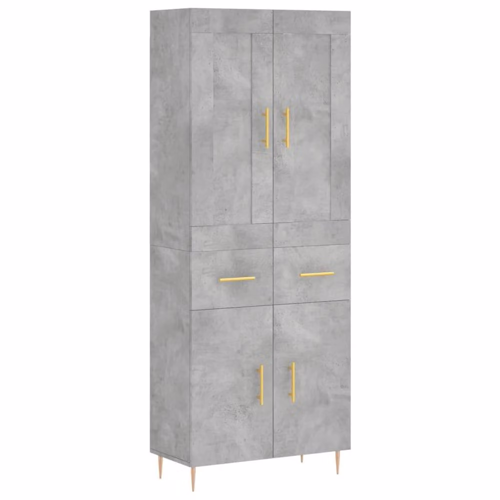 Berkfield Home Modern Highboard in Concrete Grey, H 180 x W 69.5 x D 34 cm – 2