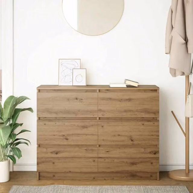 Berkfield Home Artisan Oak Sideboard in Brown, W/D/H: 100 x 35 x 76 cm – 1
