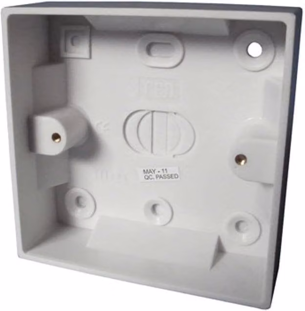 McAlpine White Plastic 1 Gang Surface Mount Pattress Box, 25mm