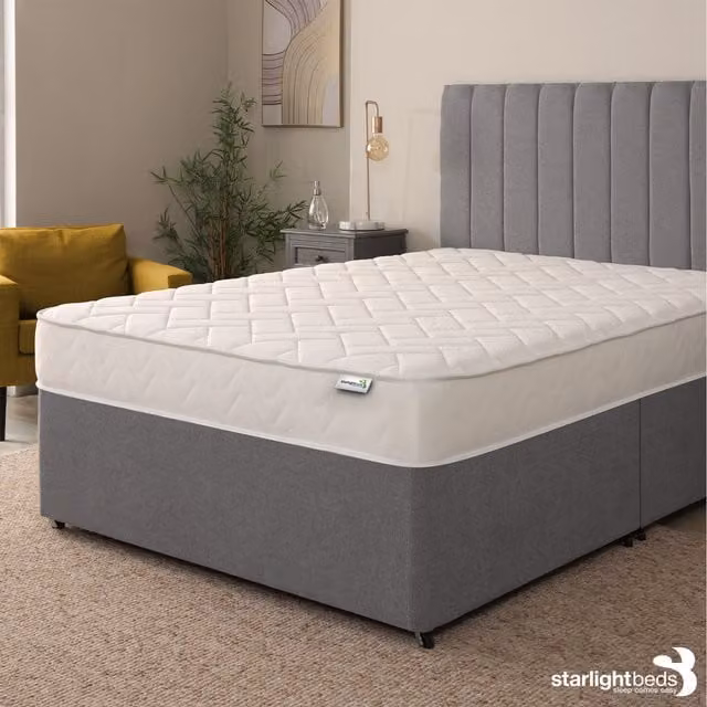 Starlight Beds Soft Hybrid Memory Foam and Spring Mattress in White, W/D/H: 120 x 200 cm