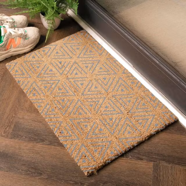 Artsy Mats Grey Geometric Triangle Doormat, W/D: 60 x 40 cm