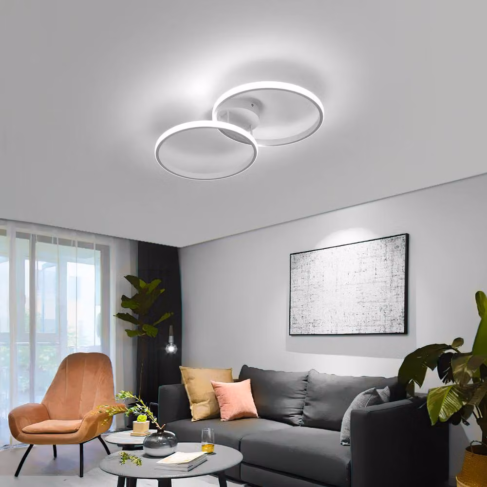 Pheashine Modern Round LED Ceiling Light in White with Remote Control – 2