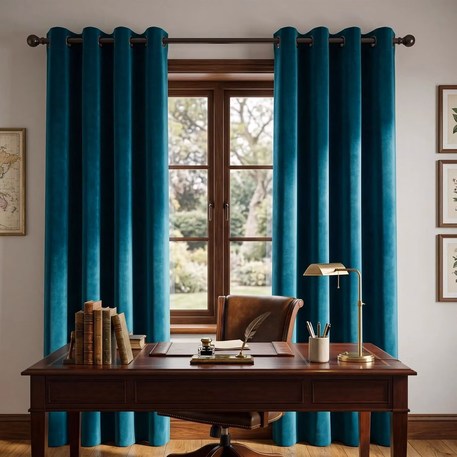 Luxury Living Petrol Velvet Thermal Blackout Eyelet Curtains, Pair, Width: 117 cm, Drop: 137 cm – 6
