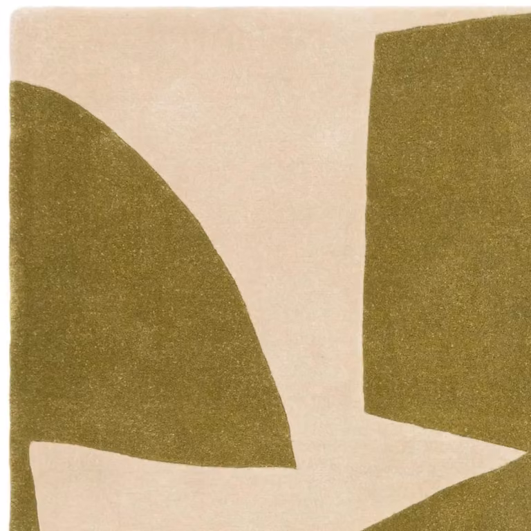The Rug Shop UK Green Modern Abstract Hand Made Easy Care Area Rug W: 160 cm, L: 230 cm