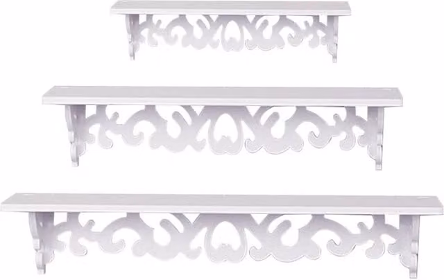 FORGEVIO Set of 3 White Floating Wall Shelves for Modern Picture Ledge Display – 1