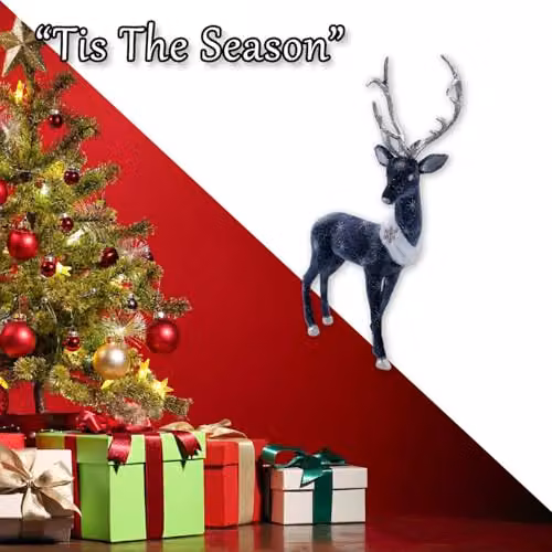 VFM e-Store Blue Christmas Deer Decoration, H 58 cm x W 28 cm – 5