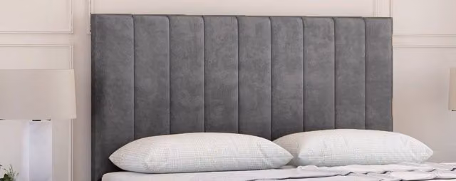 Sloomy Kansas Small Single Divan Bed Base with 2 Drawers and 54 inch Floor Standing Headboard in Dark Grey Fabric