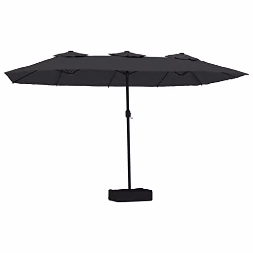 vidaXL Double-Head Cantilever Garden Parasol in Black, W: 449 cm, H: 245 cm – 1