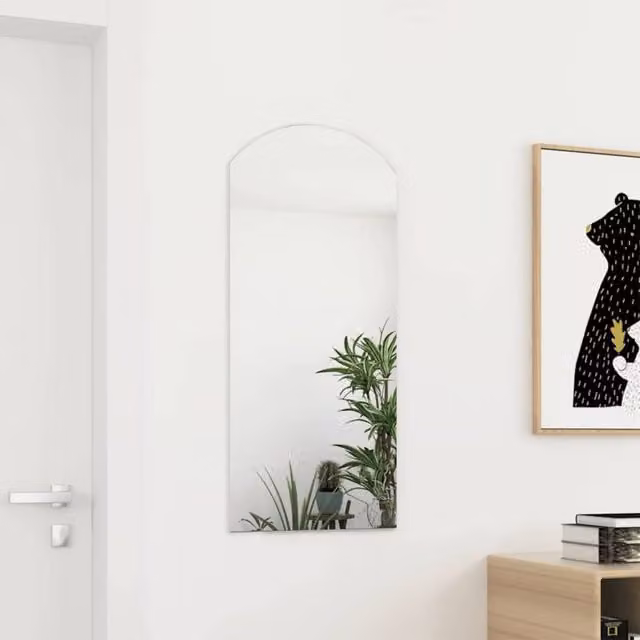Berkfield Home Rectangular Wall Mirror in Silver Glass, W: 90 cm, H: 45 cm – 1
