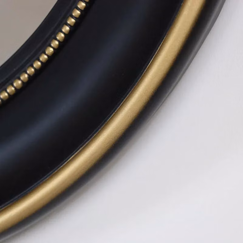 Melody Maison Vintage Round Wall Mirror in Black and Gold, W/D/H: 90 x 90 x 1 cm – 3