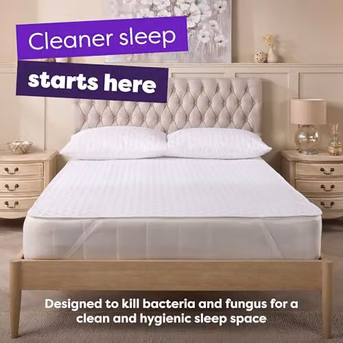 Slumberdown Anti Allergy Mattress Protector, White, W/D/H: 90 x 190 x 30 cm – 2