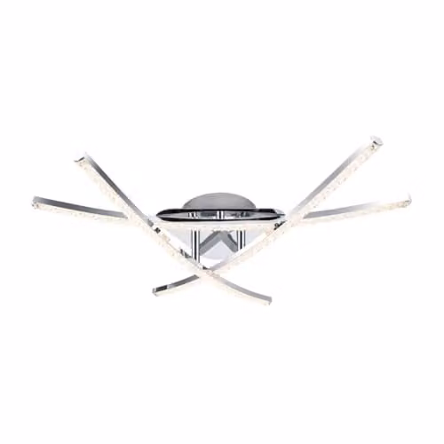 Cosylyte Samford Modern 3 Light Integrated LED Beaded Ceiling Flush Light, Chrome, W: 57 cm, D: 50 cm, H: 10 cm, 3000K Neutral White, 2100lm