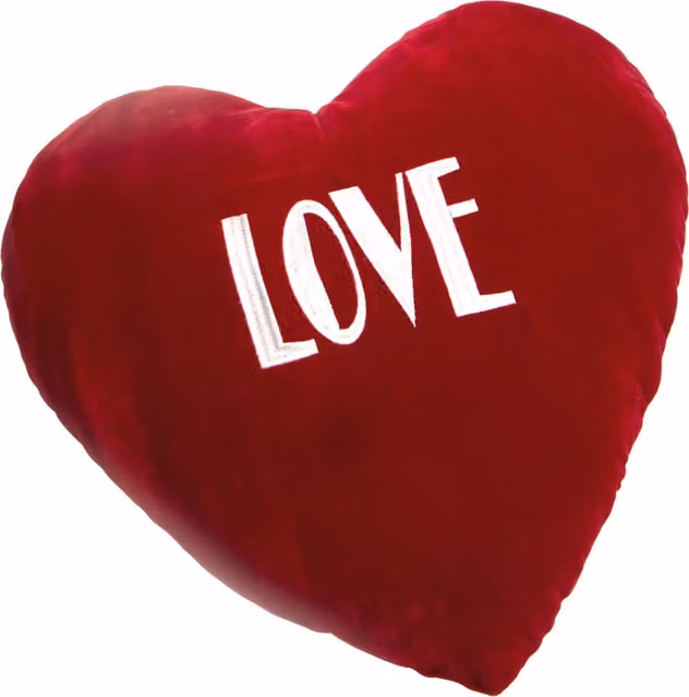 Coz-e-Living Red Velour Heart Emoji Pop Up Cushion