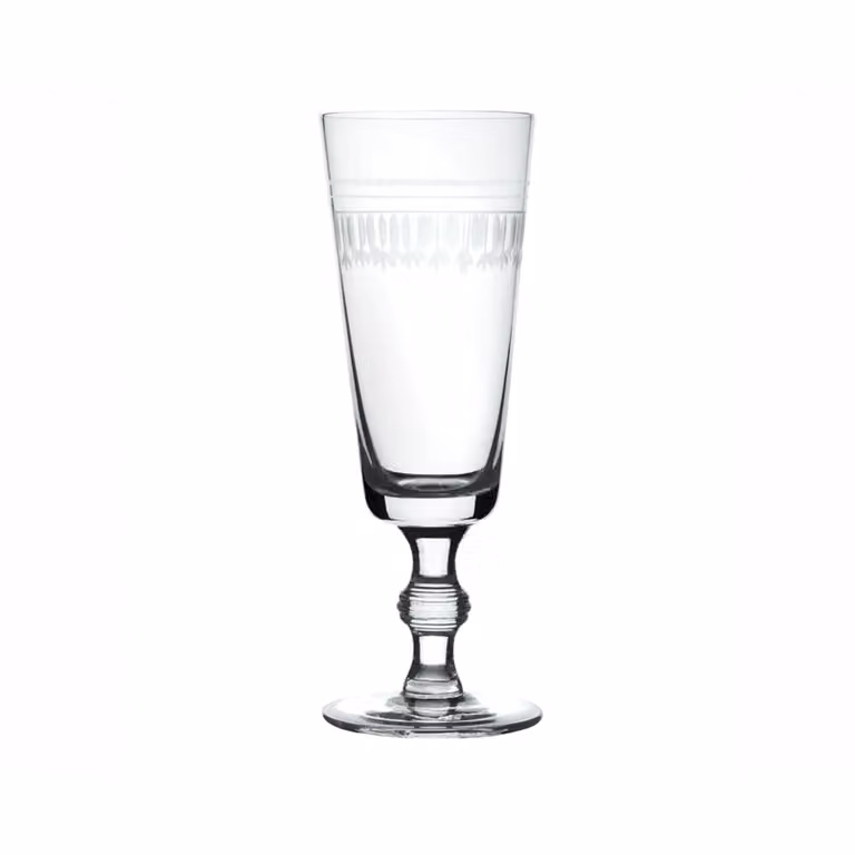 The Vintage List Ovals Crystal Champagne Flute Set of 4, Transparent