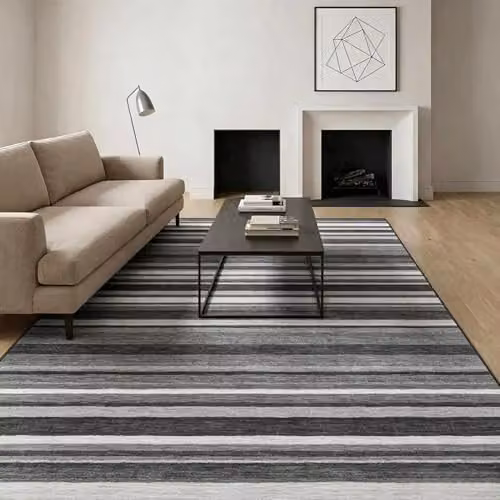 MCC Direct Modern Abstract Grey Microfibre Rectangular Rug, W/D/H: 140 x 200 cm – 5