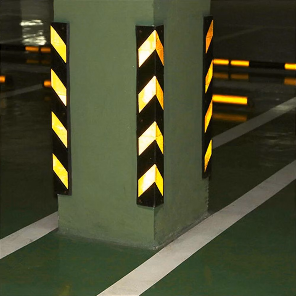 Kelvenix 2-Piece Reflective Black Corner Wall Guards, W: 520 mm, L: 10000 mm – 2