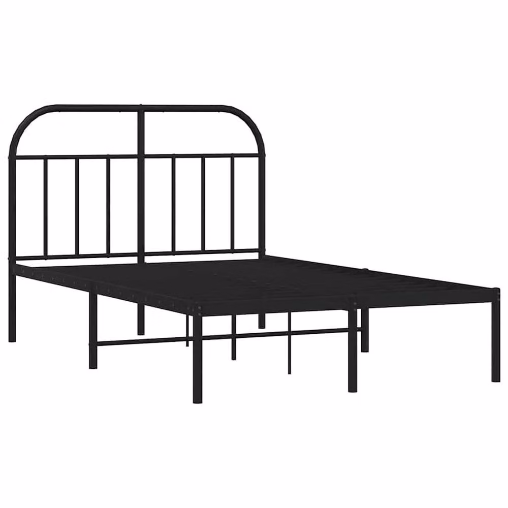 Berkfield Home Metal Bed Frame with Headboard in Black, W/D/H: 120 x 200 cm – 2