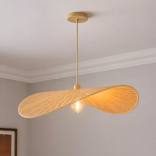 CGC Lighting Paloma Large Hand Made Hemp String Lampshade in Beige, Diameter: 50 cm
