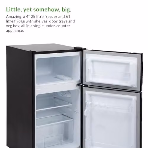Willow 86L Under Counter Fridge Freezer in Black – 2
