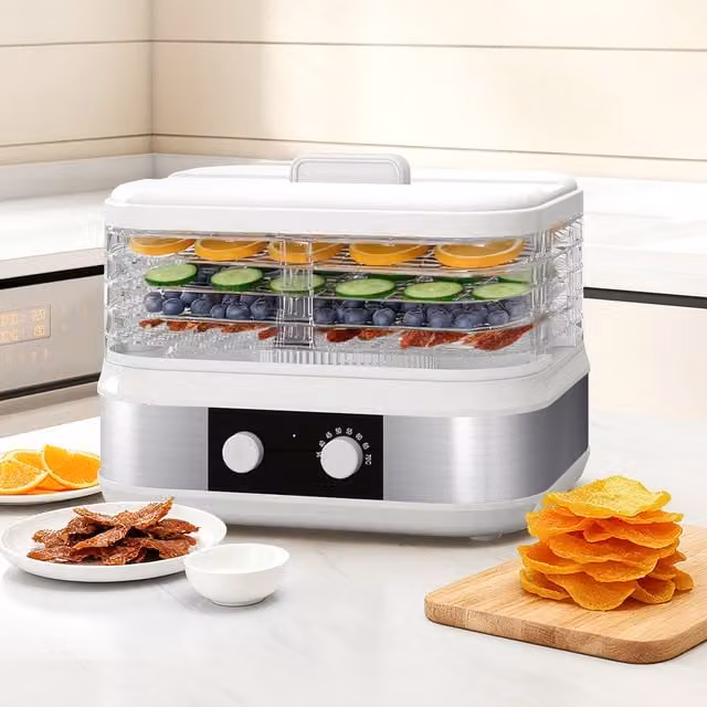 Spector 5 Tray Food Dehydrator with Analog Dial Control in White