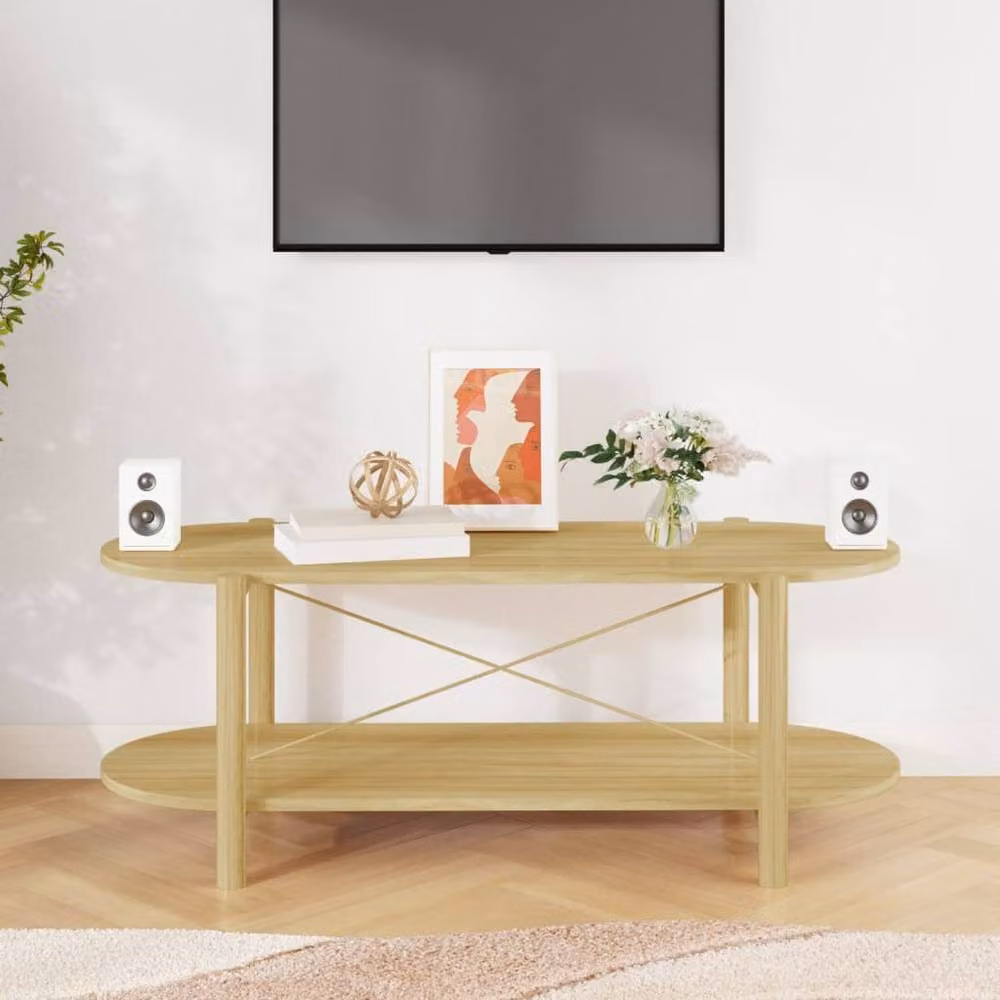Berkfield Home Brown Engineered Wood Coffee Table, W: 110 cm, D: 48 cm, H: 40 cm – 3