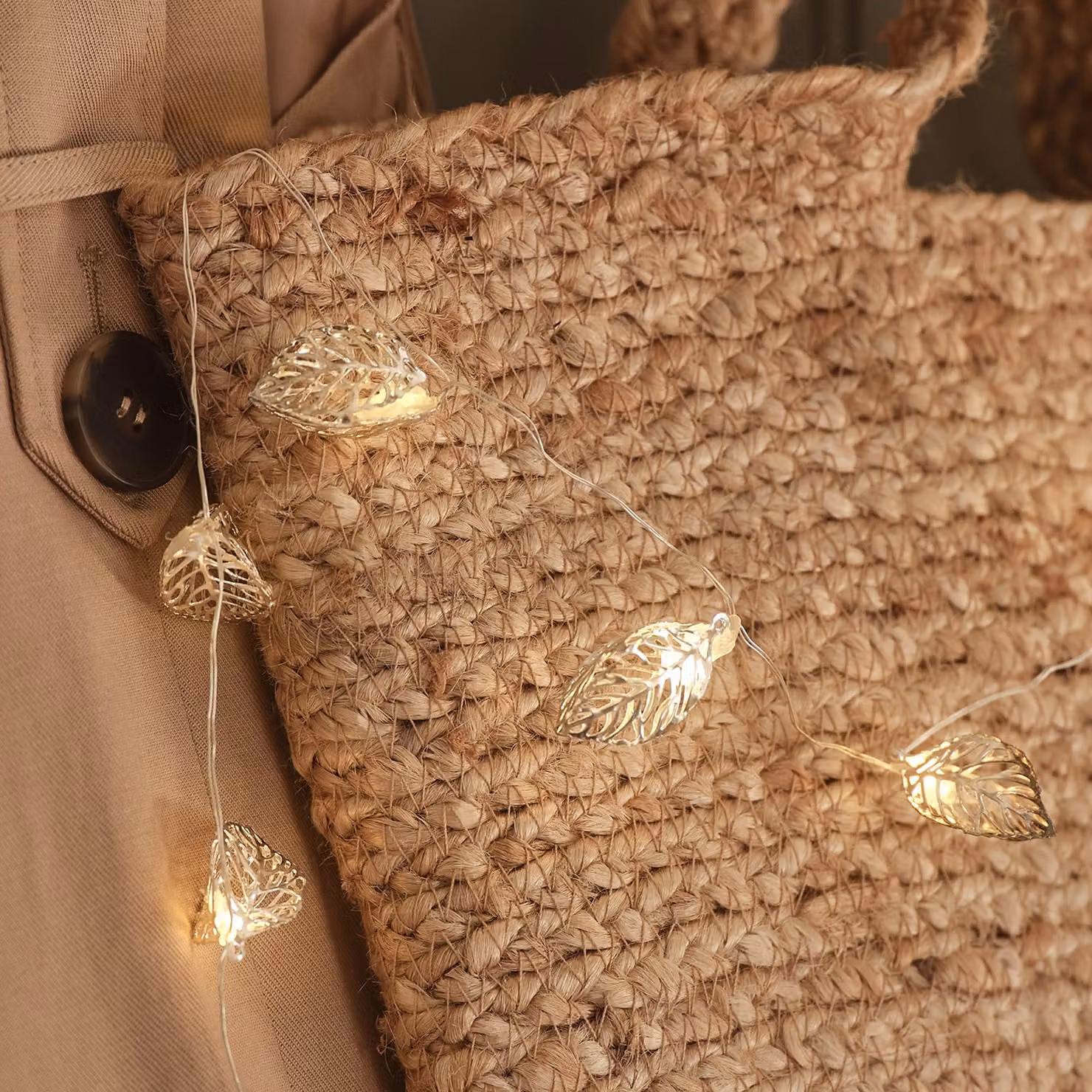Lights4fun Silver Leaf Micro LED Fairy Lights in Warm White