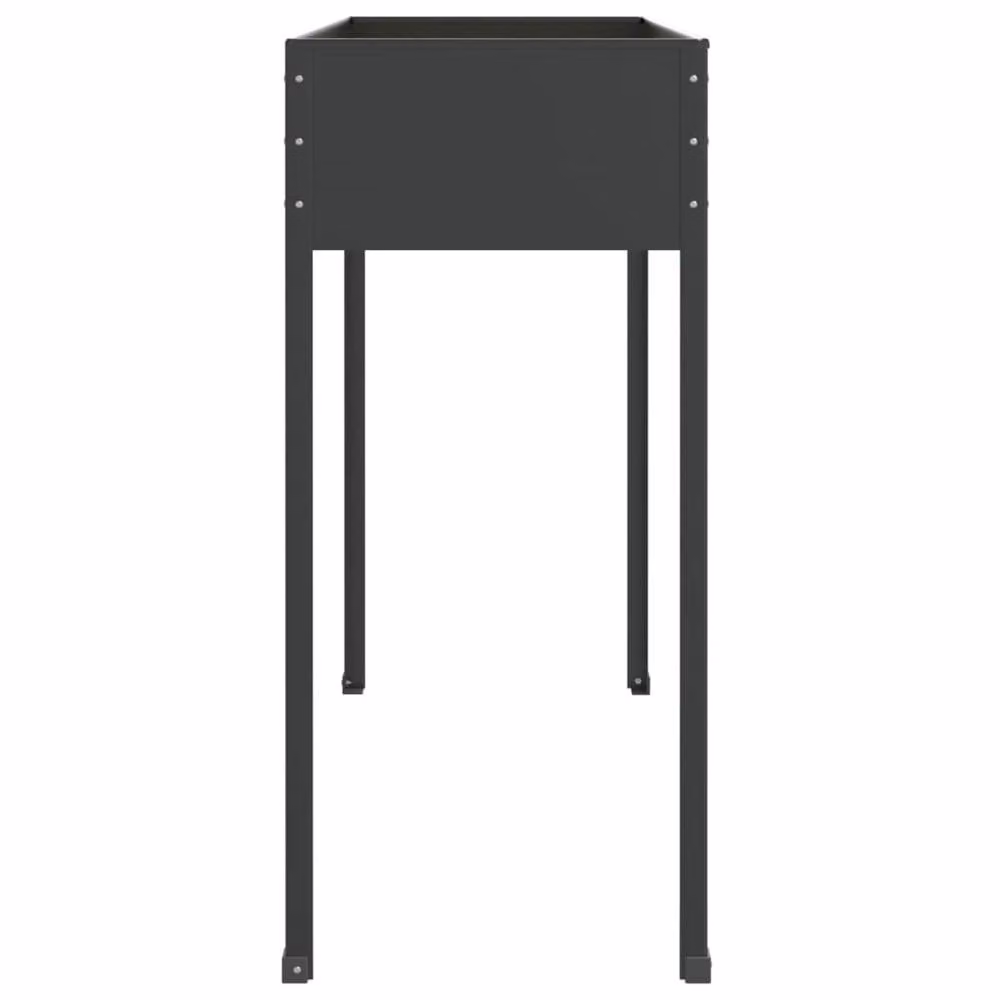 Berkfield Home Decorative Garden Planter in Anthracite Galvanised Steel, W/D/H: 100.5 x 40.5 x 90 cm – 3