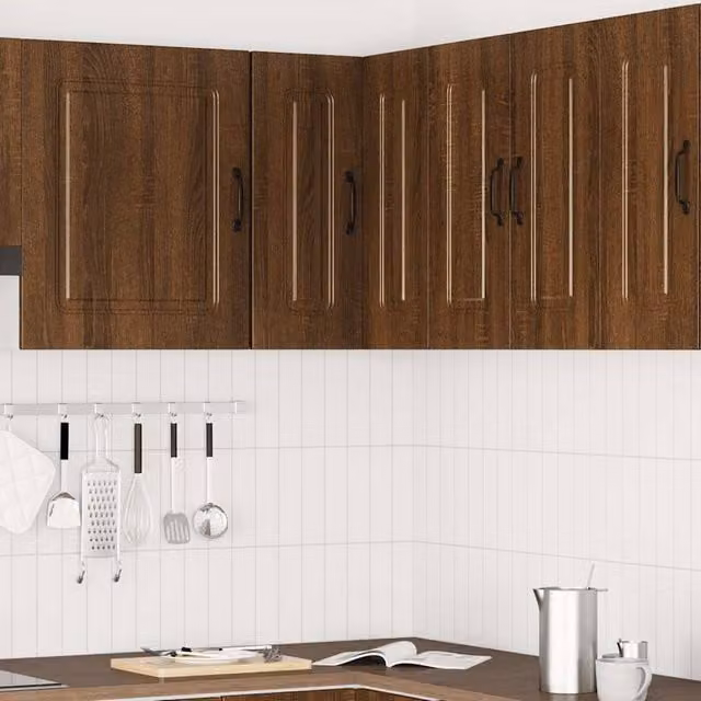 Berkfield Home Kalmar Kitchen Wall Corner Cabinet in Brown Oak Engineered Wood W/D/H: 57.0 x 60.0 x 57.0 cm – 1