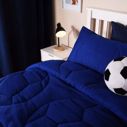 OHS Blue Football Quilted Coverless Duvet and Pillowcase Set, 7.5 Tog Microfibre, W/D/H: 135 x 200 cm – 2